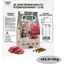 Dr.Diyor Dr. Diyor Biftekli Yetişkin Kuru Kedi Maması 10KG(4X2.5)