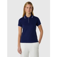 North Sails Slim Fit Kontrast Şerit Detaylı Pamuklu Kadın Polo Yaka Tişört