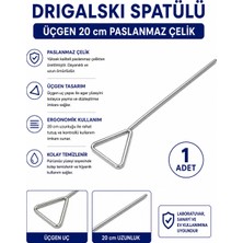 Labolist Drigalski Spatülü Üçgen 20 cm Paslanmaz Çelik