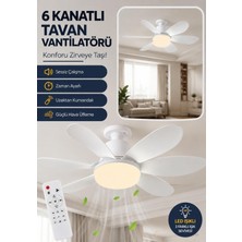 Prime Aydınlatma 6 Kanat Uzaktan Kumandalı 3' Renk ve Parlaklık Ayarlı Tavan Vantilatörü