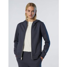North Sails Regular Fit %100 Pamuk Tam Fermuarlı Kapüşonlu Kadın Sweatshirt