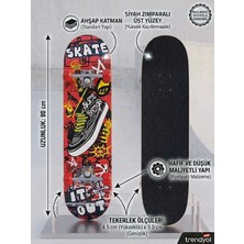 Boratila Toys Standart 80 cm Uzunluk Altı Desenli Üstü Zımparalı 80 kg Taşıma Kapasiteli Profesyonel Silikon Teker Kaykay