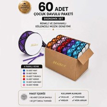 Midex TF-20-60X Örf Aletleri Seti Çocuk Davulu Seti Toptan Paket-2 (6 Renk, 60 Adet)