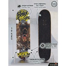 Boratila Toys Standart 80 cm Uzunluk Altı Desenli Üstü Zımparalı 80 kg Taşıma Kapasiteli Profesyonel Silikon Teker Kaykay