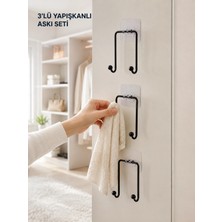 Epilons 3'lü Duvar Tipi Yapışkanlı Askılık Ev ve Yaşam Alanları Için Pratik Set