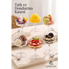 Zorensa 6'lı Dondurma Kasesi Seti – Şeffaf Cam Tatlı ve Dondurma Servis Kasesi