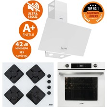 Afm tech ve Ferre MARKA Alfa Sessiz 8 prog.Turbo Beyaz Dijital Cam Ankastre Set(D087-SA+ FM7701+FM2201)