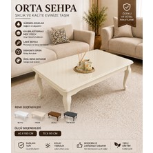 Başaran Mobilya Üst Kalite 70X110 1. Sınıf Lake Boyalı Krem Orta Sehpa