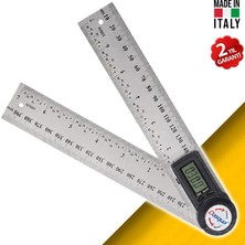 Sevgift 1022-0200 Dijital Açı Ölçer | 20 cm Paslanmaz Çelik Cetvel | 0-360° Dijital Iletki | Dasqua