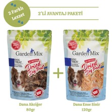 Garden Mix 2'li Avantaj Paketi Dana Akciğer 80 G + Dana Ense Sinir 120 G Doğal Köpek Ödülü