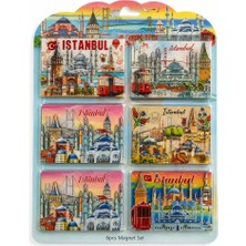 Fırsatkolik Istanbul Temalı Ahşap Buzdolapı Süsü Magnet 6'lı Set