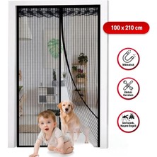 tp Buğz Mıknatıslı Kapı Sinekliği Siyah 100X210 cm Otomatik Kapanan Manyetik Tül Sineklik BX40
