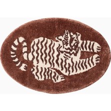 Anthropologie Isa Tiger Tencel ve Pamuklu Desenli Banyo Paspası