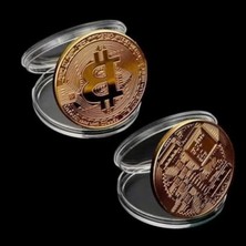 Frefly Store Bitcoin Hatıra Parası - Altın Rengi Koleksiyon Parası (10 Adet)