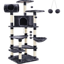 Frefly Store 165 cm Yüksekliğinde, Çoklu Seviyeli Kediler Için Tırmanma Direği, Duman Grisi