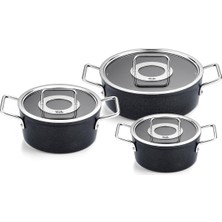 Kazan Hobi Fissler Adamant 6 Parça Cam Kapak Tenccere Seti