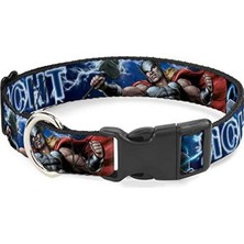 Frefly Store Marvel Comics Evcil Hayvan Yaka, Köpek Tasması Plastik Toka, Avengers Thor Hammer Aksiyon Poz Galaxy Blues Beyaz, 50 Ila 70 cm Genişlik