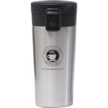 Frefly Store Kilitli 500 ml Gri 304 L Çelik Kahve Termos, Pratik Kullanım