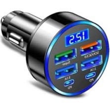 Frefly Store Dijital Ekranlı Araç Şarj Cihazı - 4 Usb, Hızlı Şarj Özelliği