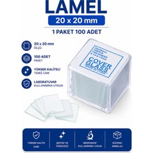 Labolist Mikroskop Lamel 20 x 20 mm - 1 Paket 100 Adet