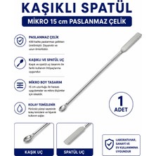 Labolist Kaşıklı Spatül Mikro 15 cm  Paslanmaz Çelik