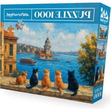 Frefly Store 1000 Parça Puzzle - Kız Kulesi Temalı Kediler