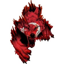 Frefly Store Türk Bayrağı Temalı Kurt Bozkurt Sticker, 10X7 cm