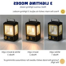 Frefly Store Suya Dayanıklı Vintage Dimmer LED Kamp Feneri, 1500 Mah, USB Şarjlı