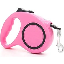 Frefly Store Dayanıklı ve Ayarlanabilir 5 Metre Makaralı Tasma Kayışı - Pembe