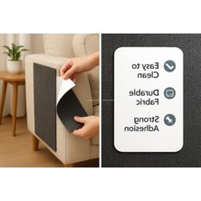 Frefly Store Antrasit Renkli Yapışkanlı Kedi Tırmalama Matı Mobilya Koruma Pedi