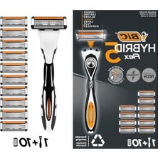 Frefly Store 5 Bıçaklı Tıraş Bıçağı Seti, 1 Gövde ve 10 Yedek Başlık, Erkek Kullanımı Için