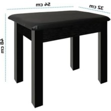 Frefly Store Yüksek Kaliteli Siyah Piyano Taburesi Gizli Bölmeli (32X54X48 Cm)
