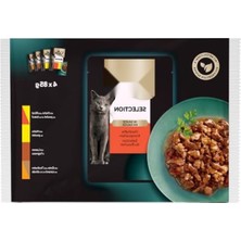 Frefly Store Yetişkin Kediler Için Etli Yaş Mama, 4'lü Paket, 340 G