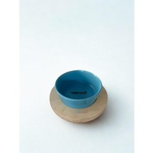 Frefly Store Mavi Renkli 16 cm Tek Tablalı Seramik Mama/su Kabı