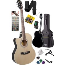 Frefly Store 4/4 Yetişkin Akustik Gitar Seti, Gigbag ve Aksesuarlarla