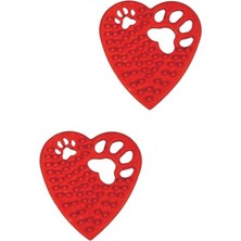 Frefly Store Kalp Şekilli Tırtıklı Kedi Diş Kaşıma Oyuncağı, Kırmızı, 2 Adet