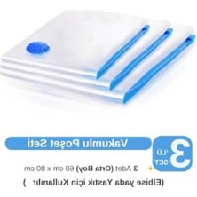 Frefly Store (3 Adet) Orta Boy (60 cm x 80 Cm) Vakumlu Poşet - Vakumlu Hurç - Vakumlu Torba