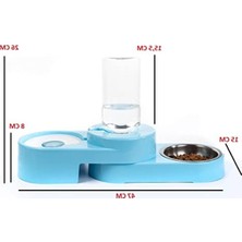 Frefly Store Ayarlanabilir Çelik Mama ve Su Kabı Seti - 1000ML Turkuaz