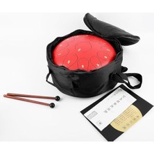 Frefly Store Kırmızı 12 Inç Çelik Handpan Tongue Davulu, 13 Ses Tonu