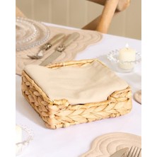 Frefly Store El Yapımı Doğal Hasır Peçetelik (19*19*7 Cm)