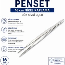 Labolist Penset Düz Sivri Uçlu 16 cm Nikel Kaplama