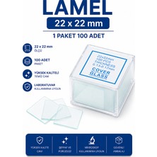 Labolist Mikroskop Lamel 22 x 22 mm - 1 Paket  100 Adet