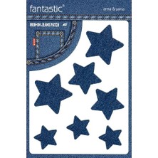 Frefly Store Ütü ile Yapışan Kot Arma Patch Kot Yaması, Denim Jeans Onarım & Dekoratif Amaçlı Yıldız (Açık Mavi)