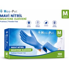 Haspet Mavi Nitril Pudrasız Eldiven - M
