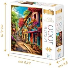 Frefly Store Renkli Evler 1000 Parça Puzzle, 48X68 cm Boyutunda Profesyonel Yapboz