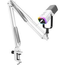 Frefly Store Fıfıne Oyun Xlr/usb Mikrofon Seti, Pc/ps5 Için Akış Dinamik Mikrofon Seti, Vokal Podcast Kayıt Seslendirmesi Için Bilgisayar Mikrofonu, Kulaklık Jakı, Kazanç Düğmesi, Kol Standı-Ampligame AM8T Beyaz |