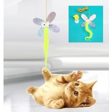Frefly Store Elastik Kendinden Yapışkanlı Kedi Oyun Oltası - Kelebek Model