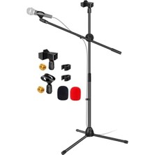 Frefly Store Ayarlanabilir Tripod Mikrofon Standı, 2 Mikrofon Tutar