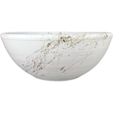 Frefly Store Beyaz Gold Mermer Efektli 20 cm Çapında Bitki Sunumluk Saksı