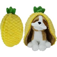 Frefly Store Peluş Ananas Şeklinde Köpek Oyuncağı - 30 Cm, Sarı/kahverengi